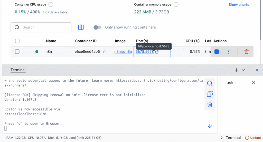 開啟更新完的n8n網站