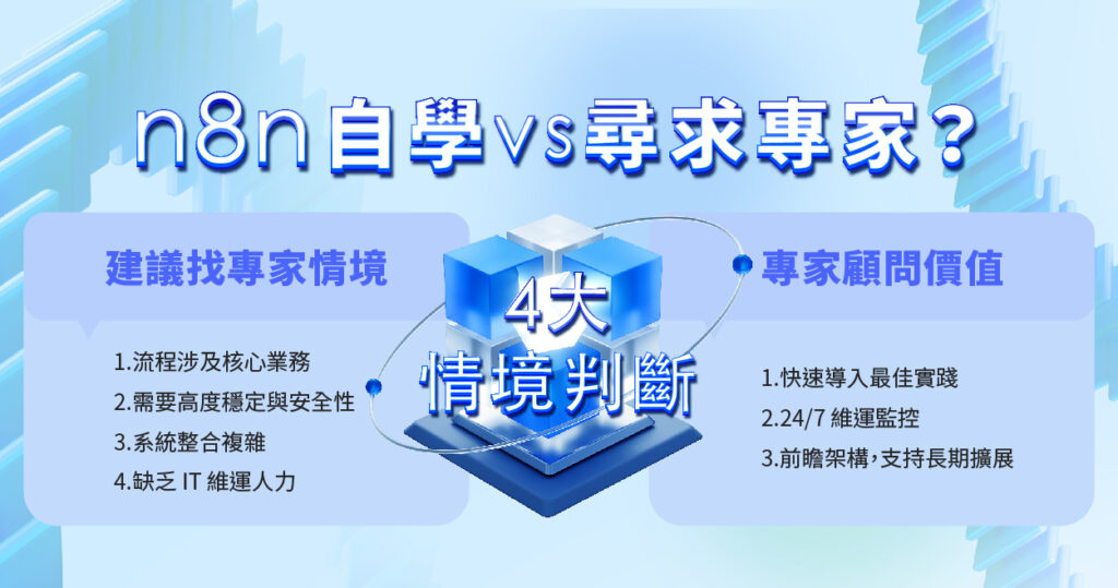 n8n 自學 vs 尋求專家?4 大情境判斷