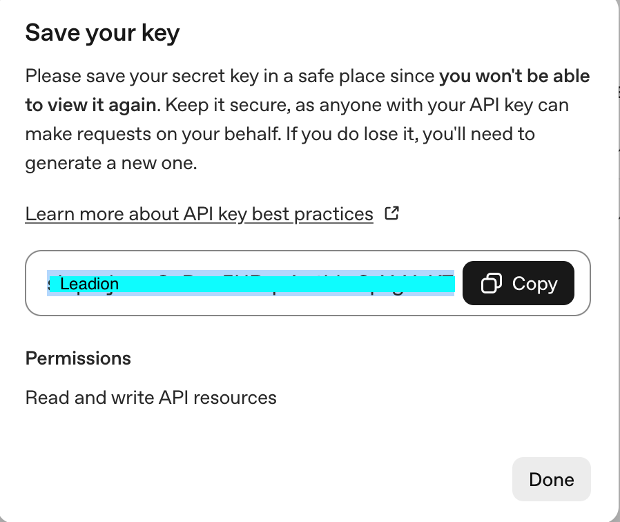 取得並複製 API Key
