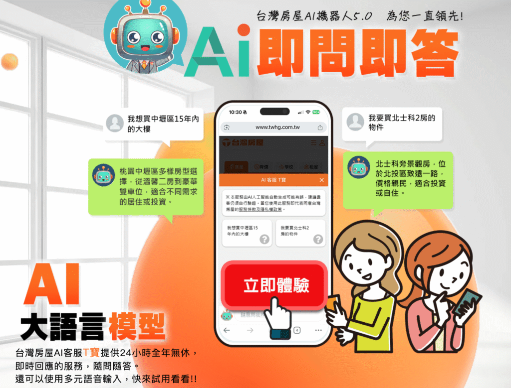 台灣房屋 AI 地產機器人介紹、操作介面