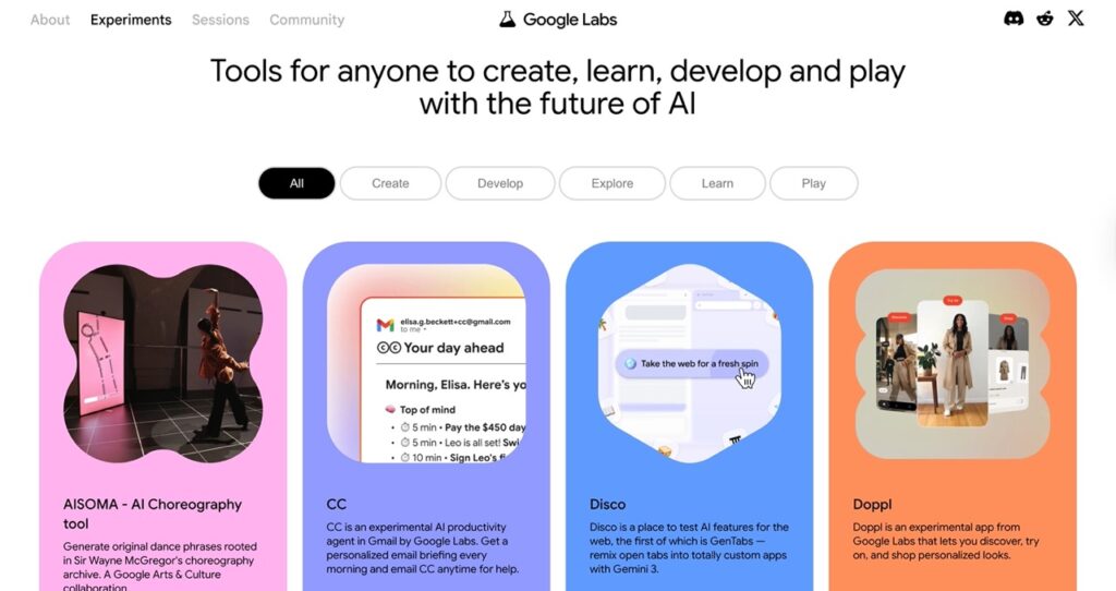 Google Labs 目前所有 AI 實驗功能
