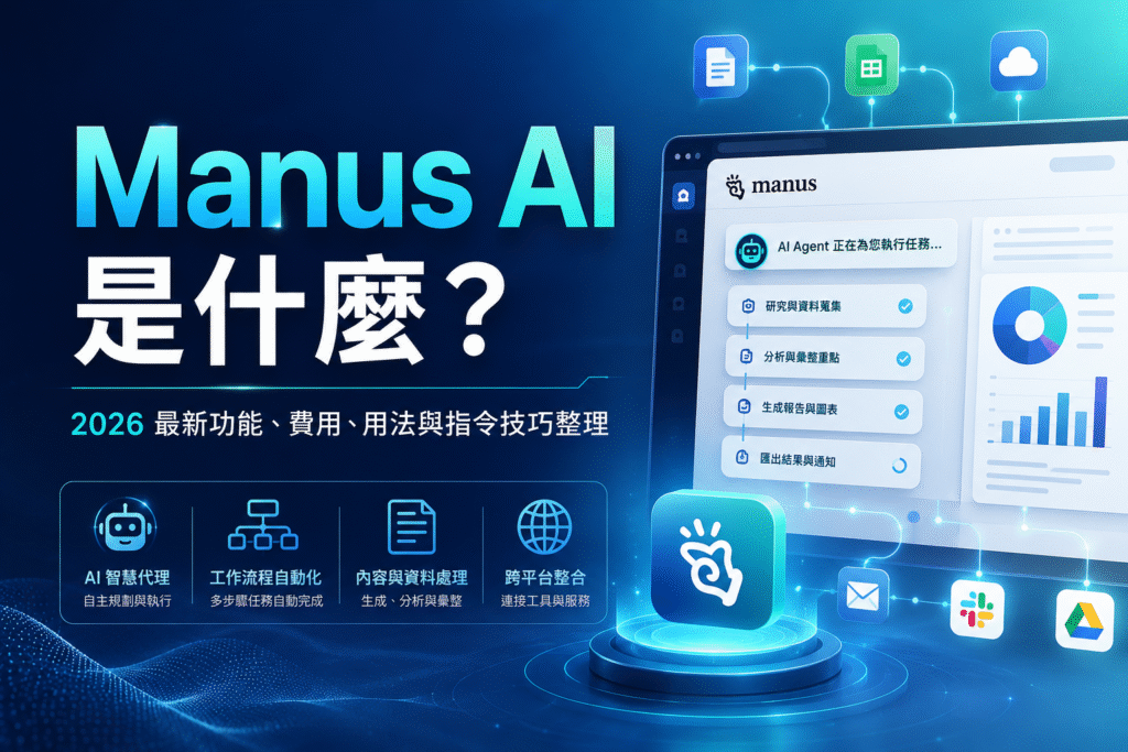 Manus AI 是什麼？2026 最新功能、費用、用法與指令技巧整理